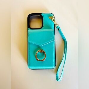 NEW Cutyskin IPhone 13 Pro Max turquoise card wallet with accordion card holder